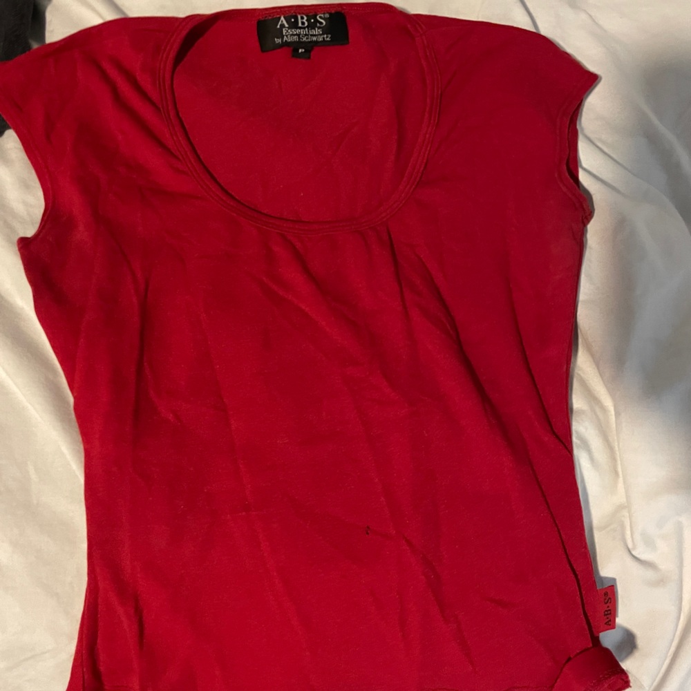 ABS Allen Schwartz Red Short Sleeve Top